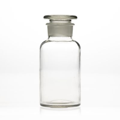 Pharmaceutical Grade 500ml 50cl Clear Wide Mouth Chemical Laboratory Glass Bottle with Glass lid 