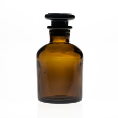 60ml 2oz Pharmaceutical Grade Medicine Chemical Use Amber Glass Bottle with Narrow Mouth Glass Cork 