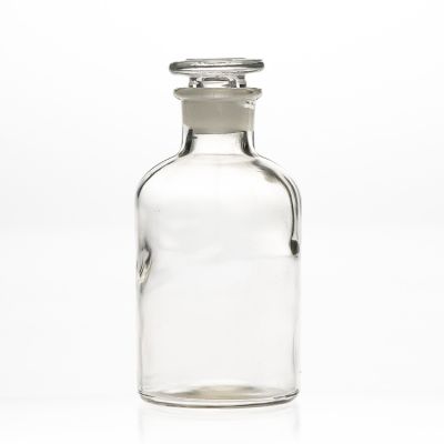Pharmaceutical 250ml 25cl Round Narrow Mouth Clear Glass Laboratory Bottle with Glass Cork 
