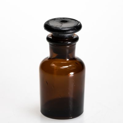 Amber Narrow Mouth 30ml Reagent Bottles 1oz Empty Glass Laboratory Bottle with Glass Lids
