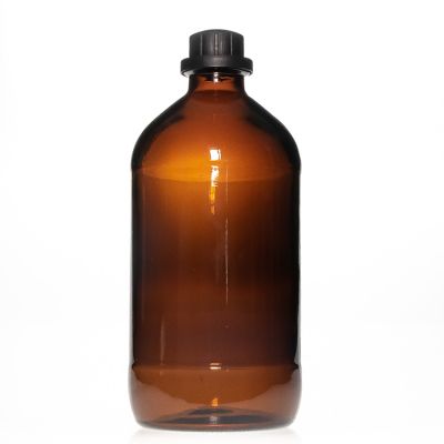 Pharmaceutical Grade 2.5l Large Capacity Round Amber Chemical Glass Bottle for Liquid Medicine 