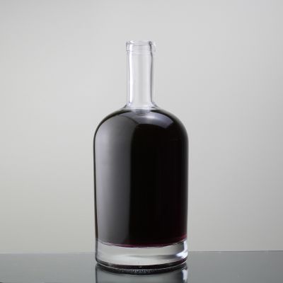 Empty clear white round shape super flint glass liquor 700ml gin bottle