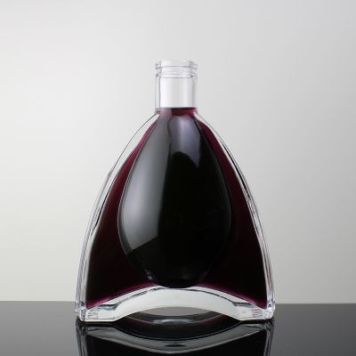 Good quality special shape unique liquor bottle custom glass bottle