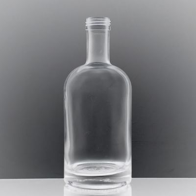 Round Shape 500ml Glass Screw Cap Finish Gin Alcohol Bottle 
