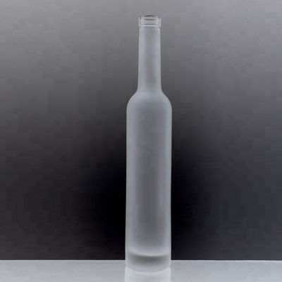 Cylindrical Round Shape Plate Finish 500ml Glass Ice Wine Bottle 