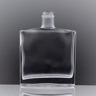 Clear Glass Screw Cap Liquor Rectangular Tequila Bottle 750ml 
