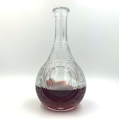 700ml Uniquely Designed Round Glass Wine Bottle For Wine, Tequila, Vodka 