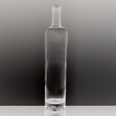Tall 750 ml liquor custom white glass empty clear glass bottles for alcohol 
