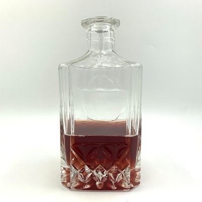 700ml Square Unique Glass Bottle For Whisky Brandy Xo 