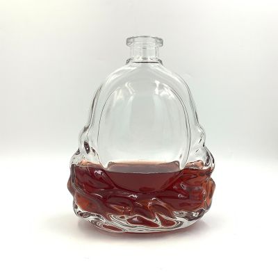 700ml High Quality Special Textured Glass Bottle For Wine, Tequila, Vodka 