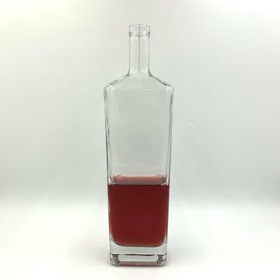1000ml Chinese Style Square Transparent Spirits Glass Bottle 
