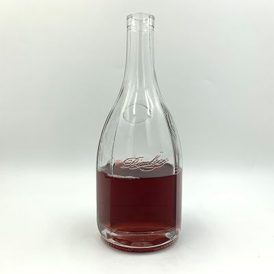 700ml Round Transparent Empty Glass Bottle For Spirits Wine Juice Milk