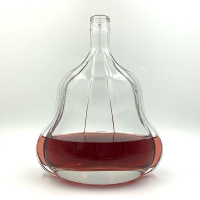 1000ml Bell-shaped Long-neck Clear Glass Bottle For Whiskey Xo Brandy 