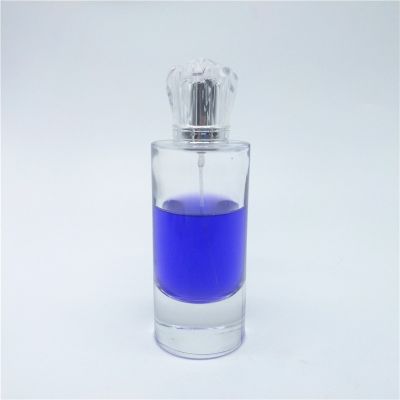 cylinder shape black glass spray perfume bottles