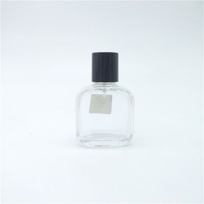 Black round cap empty 30ml square spray Perfume bottle 50ml perfume bottles glass perfume oil bottle
