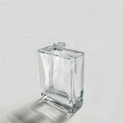 High Quality Transparent Clear Mini Square Perfume Bottle Empty Glass Bottle 50ml 