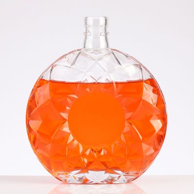 Round carved brandy glass bottle 700ml