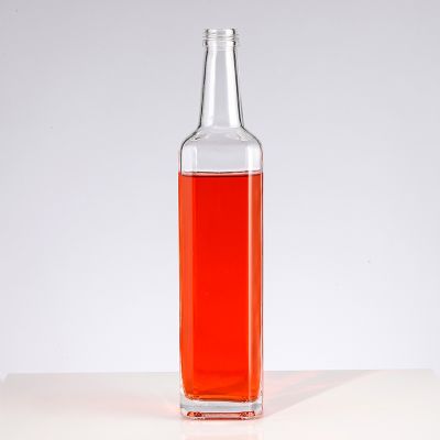 Custom Printing rectangle 700ml Tequila Glass Bottle Rum Bottle Gin Bottle