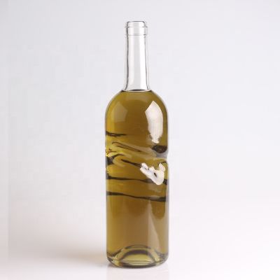 Dragon shaped empty 700ml 750ml Transparent liquor glass bottle wholesale 