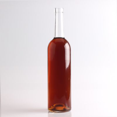 750ml factory promotion elegant brandy Transparent bottle with cork 