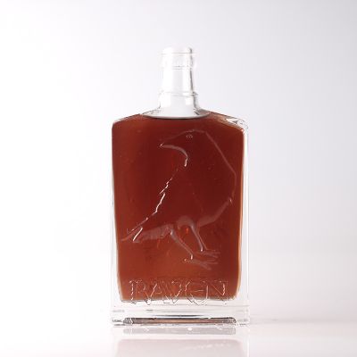 Handmade american standard liquor bottle 750ml glass with cork top