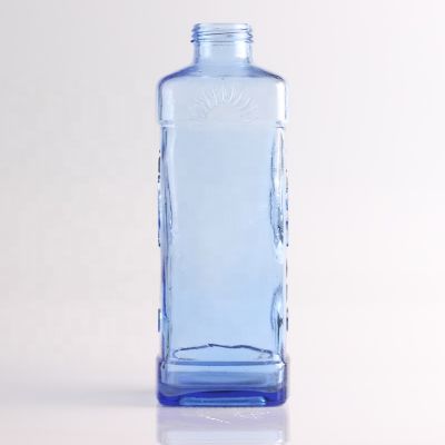 High quality glass bottle wholesale blue square glass bottle for milk 