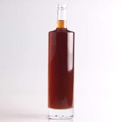 Cheap price top grade glass brandy 1 liter bottle with plastic caps 