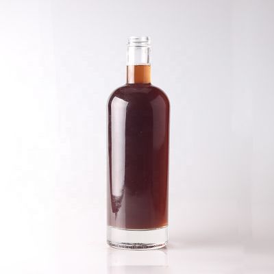 Unique Brandy clear glass bottles for wine liquor beverage with screw cap