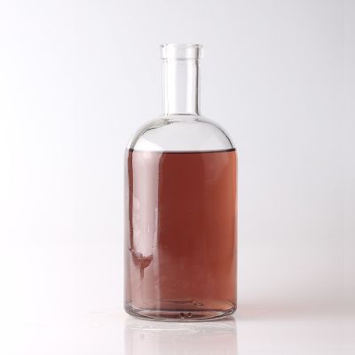 Factory sealing type delicate rhombus embossed Transparent glass bottle 