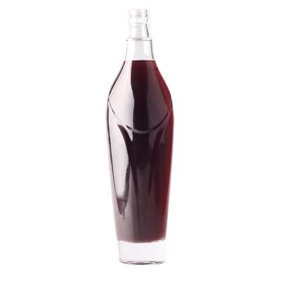 Fashion Shaped Custom Design 75cl Liquor Glass Bottle Thickness Bottom Bottle With Dental Lid 