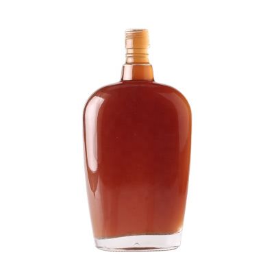 High Quality In Stock Nice Clear Flat Bottle For Vodka Whisky Empty Cheap Price Glass Bottles 