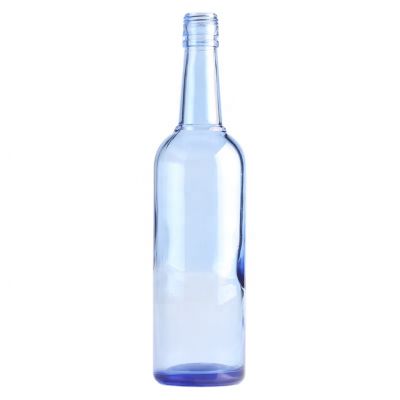 Hot Sale Sophisticated Transparent Blue Glass Champagne Bottle 