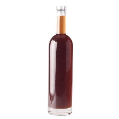 Manufacturer OEM Accept Flint Glass Bottle 26 oz Ground Bottle With Cork For Wholesale 