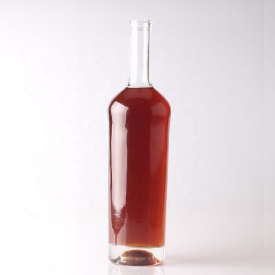 Popular 750ml Round Transparent Vodka Bottle Size Special Bottom Flint Glass For Cork 