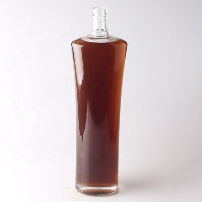 High Quality Clear Brandy Bottle 75cl Oval Shaped Empty Flint Glass Bottle For Brandy 