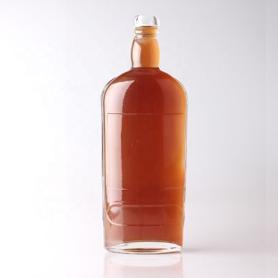 New Trend Standard Flat Shape Glass Bottle Flint Top Grade Clear Liquor Glass Bottle With Corks 