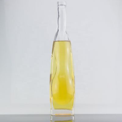 Custom Shape Transparent Beverage Glass Bottle 500ml For Juice Water With Cork Sealed 
