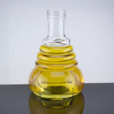 Unique Shaped Clear Empty 750ml Glass Brandy Bottle With Screw Cap Sealed