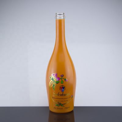 Custom Made Spray Paint 750ml Decal Wine Glass Bottles For Cork Sealed