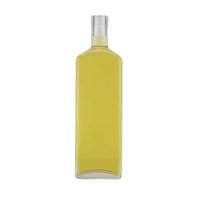 Customized Decal Design Square Shape High White Spirits Vodka Glass Bottle With Cork Stopper For 750ml