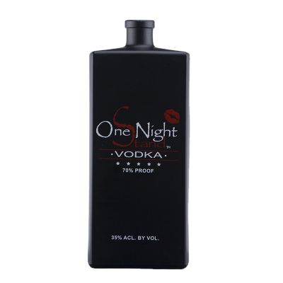 Wholesale customized matt black color square 750ml glass gin vodka whiskey bottle with cork stopper