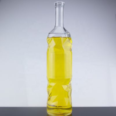 Factory Price Customized Design Luxury 750ml Cork Sealed Empty Tequila Glass Bottle 