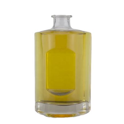 Hot Sale Angle Shape Thick Bottom Short Neck Glass Bottle 70 Cl Rum Decal Cork Bottle 
