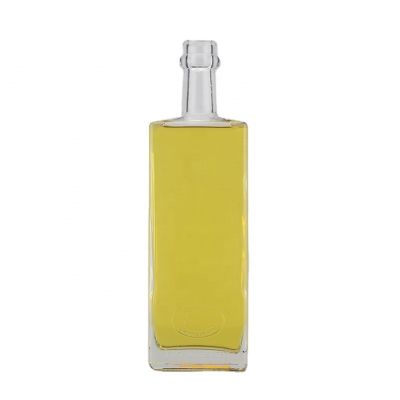 Customized Color And Printing Square Shape Factory Price Liquor Glass Bottle With Cork Top For 750ml 75cl 