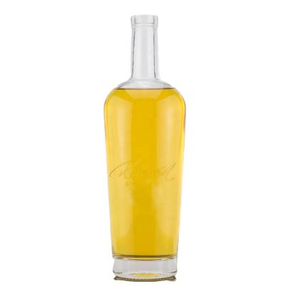 Thick Narrow Bottom Widen Shoulder Round Glass Bottle 700 Ml Vodka Frost Bottle 
