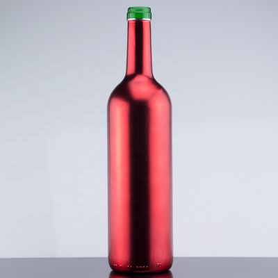 750ml Plating Vodka Glass Bottle For Corks High Quality Round Shape Bottle 
