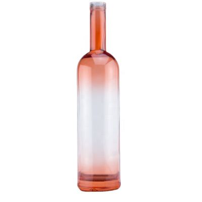 High Quality Custom Color Gradient 750ml Round Shape Glass Wine Bottle For Corks 