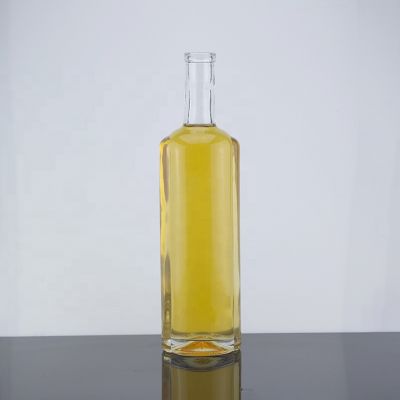 Oval Shape Super Flint Glass Bottle 500 Ml Whiskey Cork Bottle With Matte Finish 