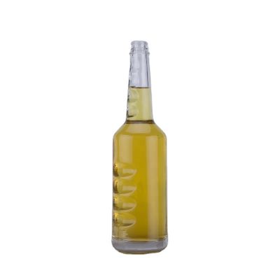 Round Shape Long Neck Glass Bottle 500 Ml With High Flint Material Whiskey Bottle With Screw Cap 