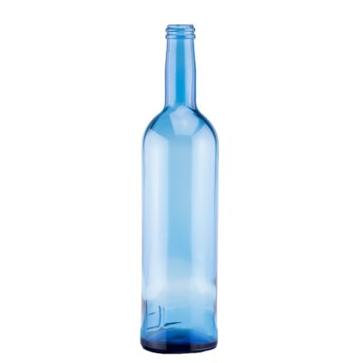 Blue Customized Color High Flint 750ml 75cl 500ml 50cl Glass Bottle For Liquor Spirits Vodka Whiskey With Screw Top